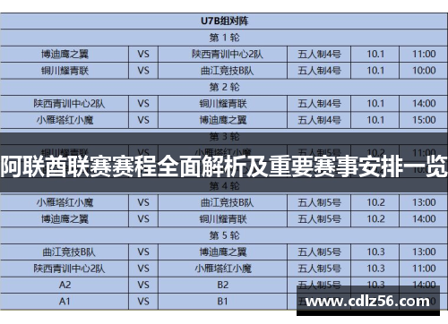 阿联酋联赛赛程全面解析及重要赛事安排一览